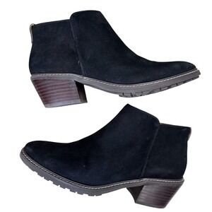 Sam Edelman Pryce Ankle Bootie Womens Shoe Black Suede Waterproof Size 9.5